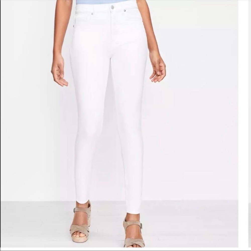 NWT - LOFT curvy high waist skinny white jeans